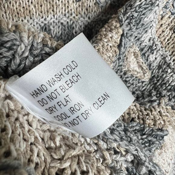 Vintage Robert Scott Sweater Large Womens Gray Linen Cotton Knitted By Hand 90s - Picture 6 of 7